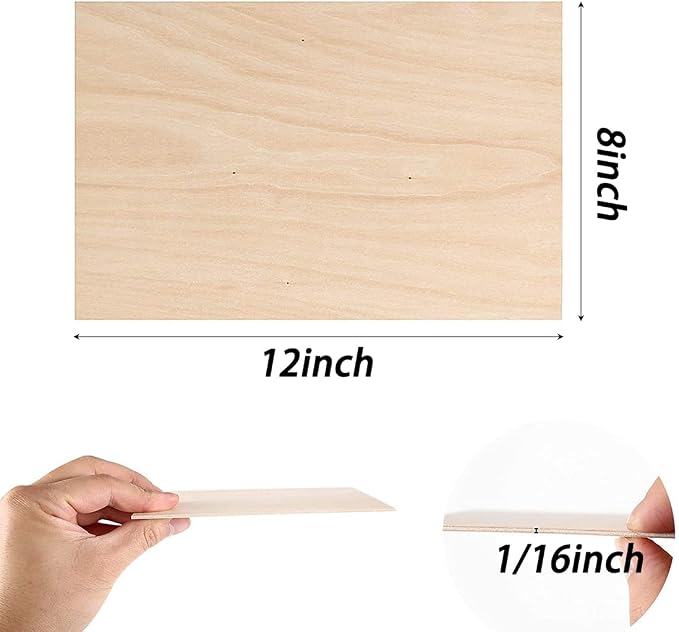 Unfinished Wood, 8 Pack Basswood Sheets - Image 2