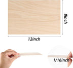 Unfinished Wood, 8 Pack Basswood Sheets - Image 2