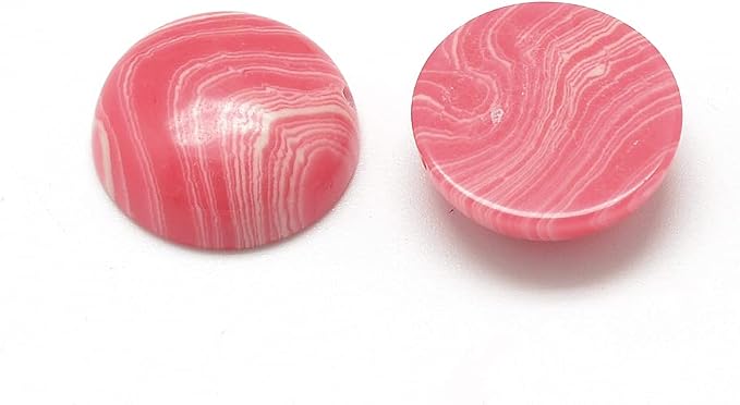 FASHEWELRY 50Pcs Synthetic Rhodochrosite Cabochons Flat Back Gemstone Cabochons - Image 2