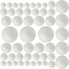 50 Pack Craft Foam Balls, 5 Sizes, Foam Balls by FFchuanhe