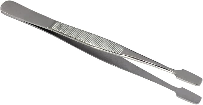 HTS 170S0 4.75" Straight Stainless Steel Stamp Tweezers - Image 2