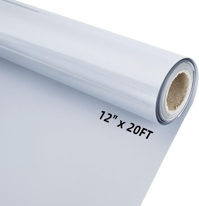 guangyintong Reflective Heat Transfer Vinyl HTV Rolls, Light Grey HTV Vinyl by guangyintong