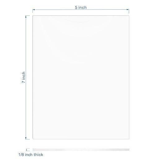 KAITELA Clear Acrylic Sheet 5" x 7" Cast Plexiglass Panel 1/8" Thick - Image 3