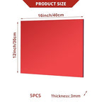 5 Pcs 12 x16 Inch Red Acrylic Mirror Sheet, 1/8 Inch Thick Opaque Glossy Mirror - Image 3