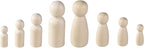 56 PCS Unfinished Natural Wooden Peg Dolls, Little Wooden peg People - Image 5