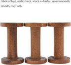 HAHIYO 3.35Inch/8.5cm 3PCs Light Brown Color Wood Spool - Image 4