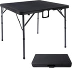 Byliable 34" Square Folding Card Table, Fold-in-Half Utility Dining Portable by Home