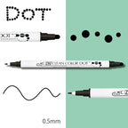 Kuretake ZIG Twin Marker BLACK 4 Assortment set - Image 3
