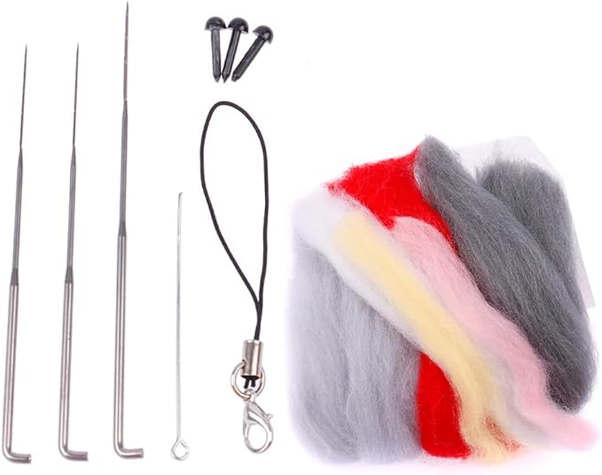 Funny Festive Christmas New Year Wool Needle Felting Starter Kit, Animal Needle - Image 2