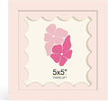 5x5 Picture Frame with Wavy Mat, Wooden Real Glass 5 x 5 Photo Frame by THKRLOF