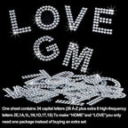 Zonon 136 Pieces Rhinestone Iron-on Letter Large Glitter Bling Alphabet Sticker - Image 3