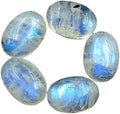 SGM Shop™ Natural Rainbow Moonstone Calibrated Oval Shape 5Pcs Cabochon Loose by SGMSHOP