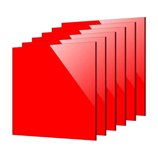 Gute 6Pcs Cast Acrylic Sheet, Acrylic Sheet Opaque Plastic Sheet 8 x 8 Inch by GUTE