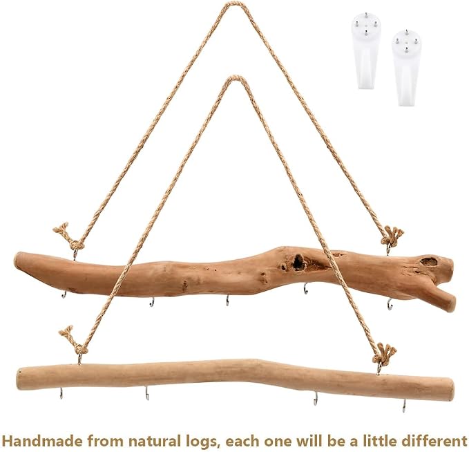 2Pcs 15 Inch Natural Driftwood Decorative Branches Farmhouse Home Wall Hanging - Image 2