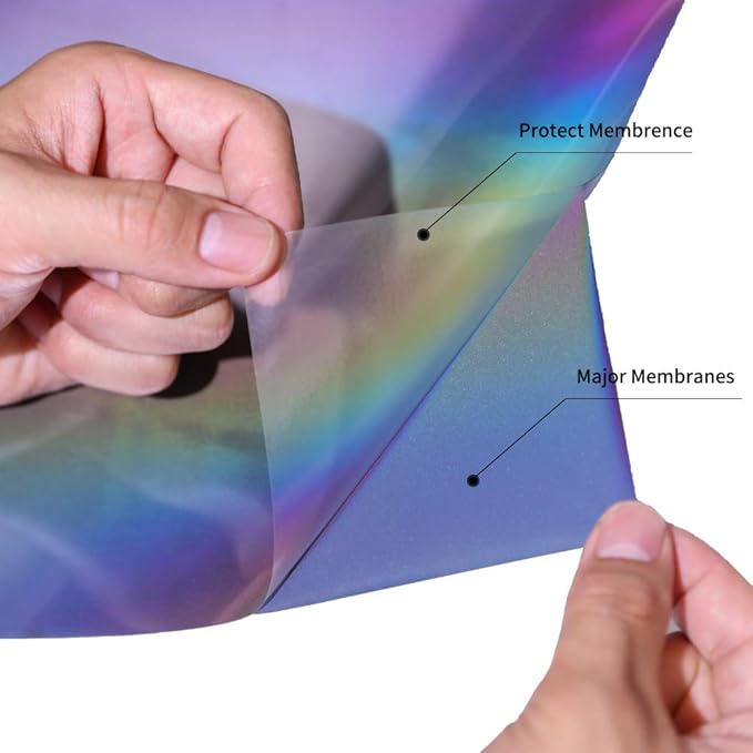 HTV Rainbow Reflective Rainbow Iron on Vinyl Heat Transfer Vinyl 12 inch x 8 - Image 7