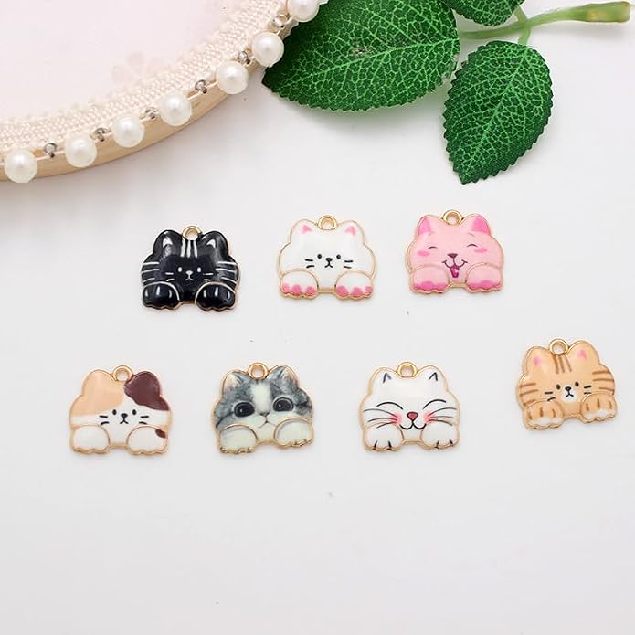 Bulk Gold Enamel Charms for Jewelry Making, Colorful Metal Charms Pendant for - Image 4
