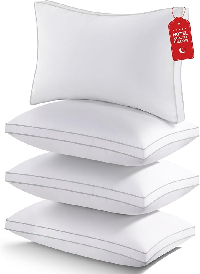 ROUMEA Pillows Queen Size Set of 4, Gusseted Bed Pillows by ROUMEA