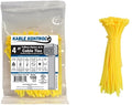 Kable Kontrol Yellow Zip Ties 4 Inch 100 Pcs, 18 Lbs Tensile Strength, by KABLEKONTROL%C2%AE