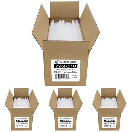 Surebonder 725R510 10-Inch All Temperature Glue Sticks, 90 Pieces by Surebonder
