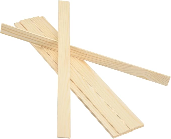 MECCANIXITY 10Pcs Wood Strips Slats, 5/64" x 7/8" x 12" Thin Wood Sticks Flat by MECCANIXITY