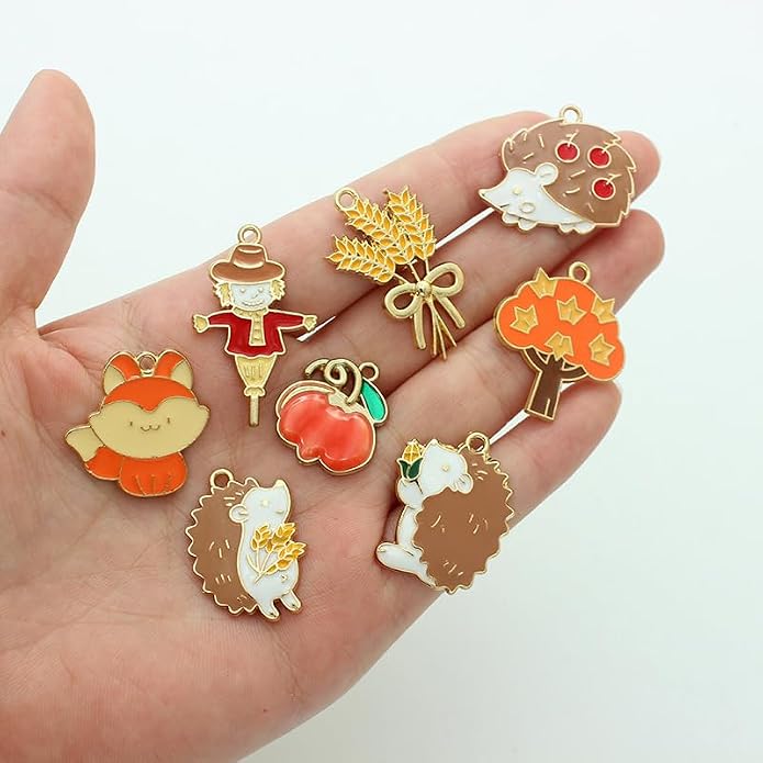 Bulk Gold Enamel Charms for Jewelry Making, Colorful Metal Charms Pendant for - Image 5