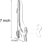 HESTYA 6 Pack 7 Inch Clear Acrylic Easel Stand Display Stand Plate Holder - Image 2