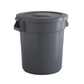 20 Gallon Gray Round Commercial Trash Can with Lid