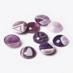 20pcs 6mm Natural Stone No Hole Amethyst Semicircle Smooth Cabochons Beads - Image 2
