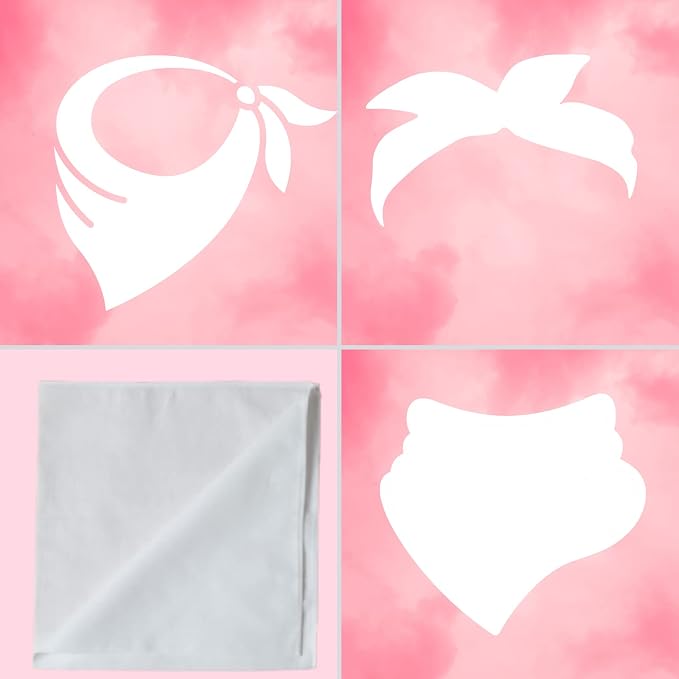 White Bandanas Women Men Large Cotton Tie Dye Party Supplies Plain Head Wrap - Image 7