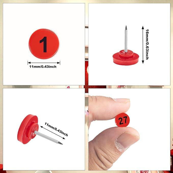 ELANE 100 Pcs Thumb Tacks for Wall Hangings, Flat Thumb Tacks and Push Pins - Image 2