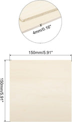 MECCANIXITY 3pcs Basswood Sheets 6 x 6 x 5/32 Inch Unfinished Wood Boards - Image 2