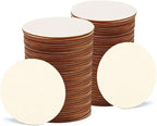 100 Pcs 3 Inch Wooden Circles, Unfinished Wood Circles Blank Round Disc Cutouts by WLIANG