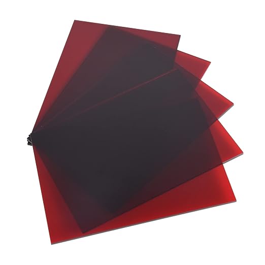 5 Pack Acrylic Sheet Red Transparent Colored Translucent Sheets Easy to Cut by Custign