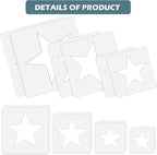 Teling 14 Pieces Large Stencil for Painting on Wood Plastic 5 Point Template - Image 3