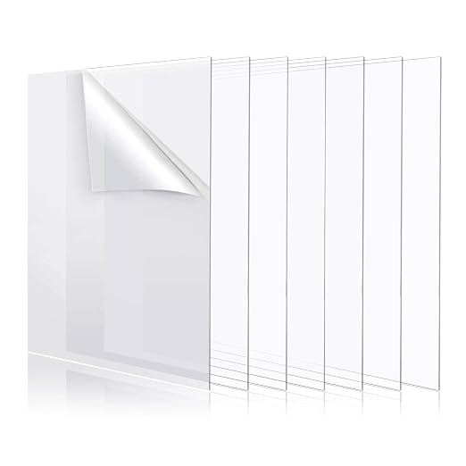 7 Pack Clear Plexiglass Sheets 8×12" Acrylic Plexiglass Sheets by YSTIME