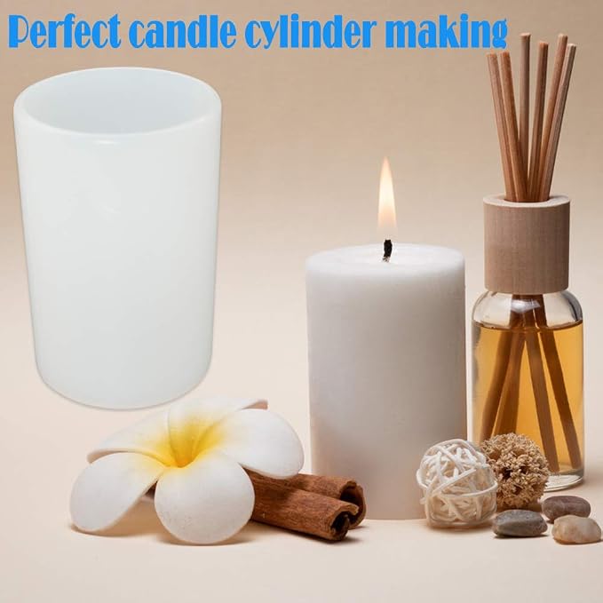 Cylinder Molds for Candle Making, 4 Inch and 3.5 Inch Silicone Candle Molds | - Image 6