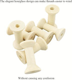 HAHIYO 1.6Inch/4cm 7PCs Natural Wood Unfinished Wooden Empty Thread Spool - Image 5