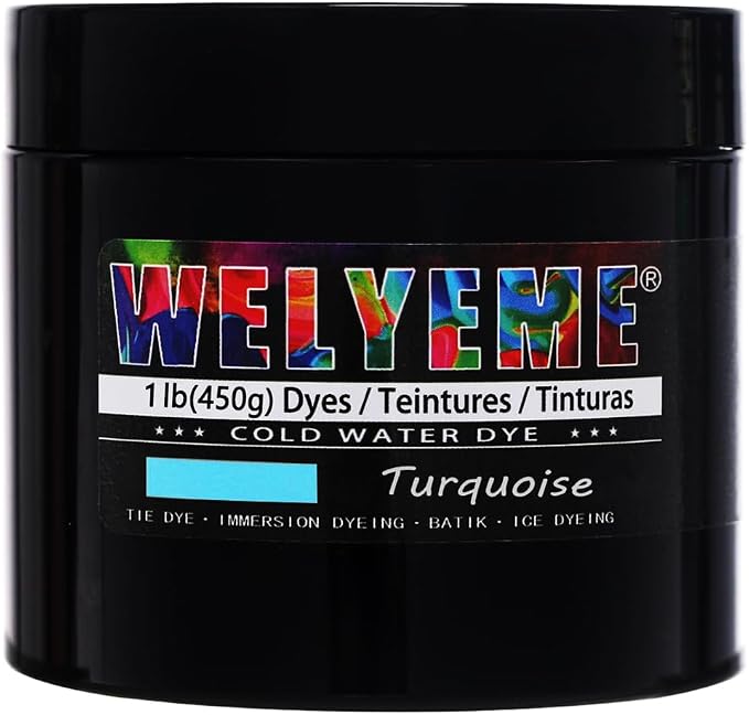 Cold Water Dye Turquoise 1lb, Tie Dye Powder, Fabric Dye Powder by WELYEME