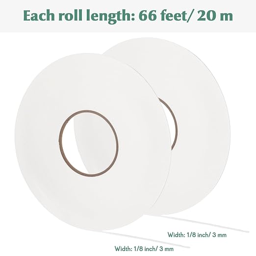 Tatuo 2 Rolls Double Sided Foam Tape PE Foam Tape Sponge Soft Mounting Adhesive - Image 3