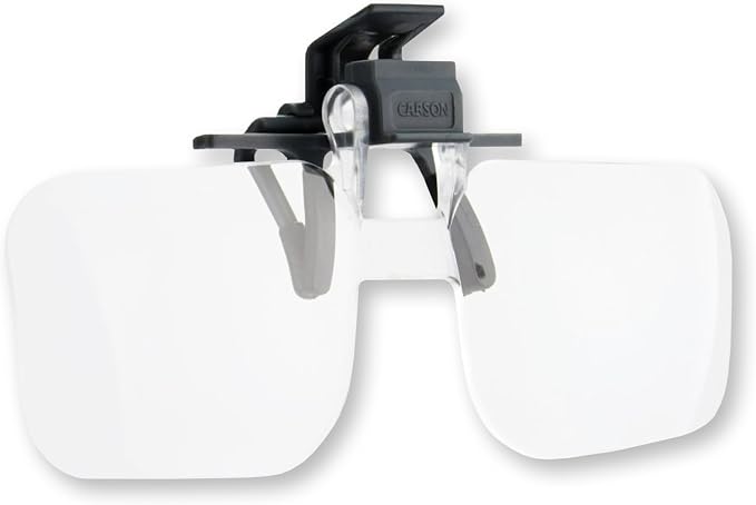 Carson Clip and Flip 2x Power Magnifying Lens | Handsfree Wearable Magnifier by Carson