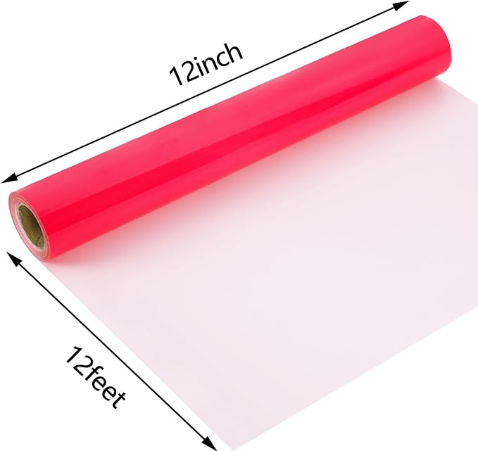 guangyintong Fluorescent Heat Transfer Vinyl Neon Red HTV Rolls, HTV Vinyl - Image 3