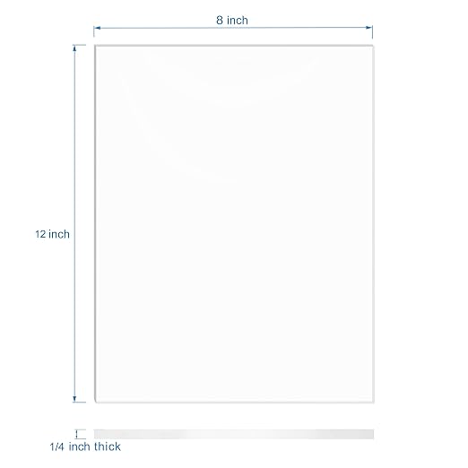 KAITELA 2 Pack 8" x 12" Clear Acrylic Sheet 1/4" Thick Cast Plexiglass Board - Image 3