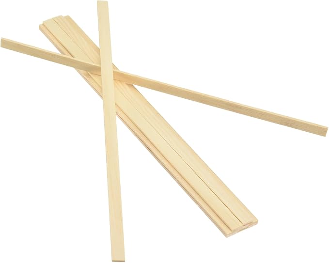 MECCANIXITY 10Pcs Wood Strips Slats, 5/64" x 3/8" x 12" Thin Wood Sticks Flat by MECCANIXITY