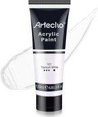Artecho White Acrylic Paint, Titanium White Paint Tubes, Art Craft Paints by Artecho