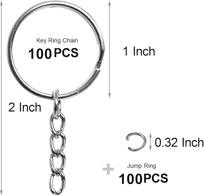 100 PCS REEMTOO Key Chain Rings, Keyring - Image 2