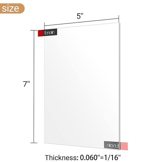 Enoin 4pcs 5 x 7 Acrylic Sheet Cut to Size Plexiglass Sheets 1/16 inch Thick - Image 2