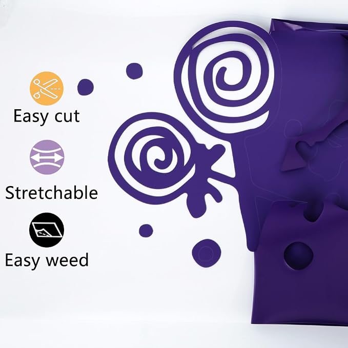 guangyintong Purple Heat Transfer Vinyl HTV Rolls, Glossy Surface HTV Vinyl - Image 4