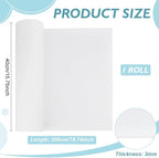 BENECREAT 78.7x15.7inch Felt Roll, Floral White Craft Felt Fabric, 3mm Thick - Image 2