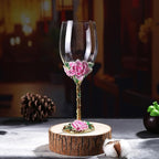 Simcat Handmade Painted Enamel Flower Glass Wine Glasses Transparent Refined - Image 6