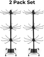 QWORK 3-Tier Rotating Metal Jewelry Display Stand – 2 Sets Adjustable Tabletop - Image 6